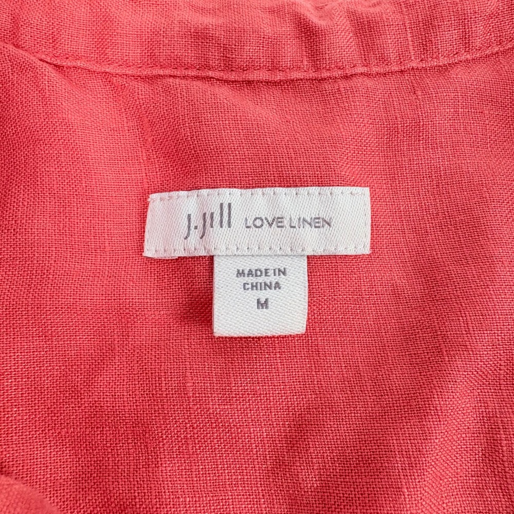 J. Jill Love Linen Sleeveless Tunic Womens Size M Coral Pink Resort Quiet Luxury - Picture 3 of 11